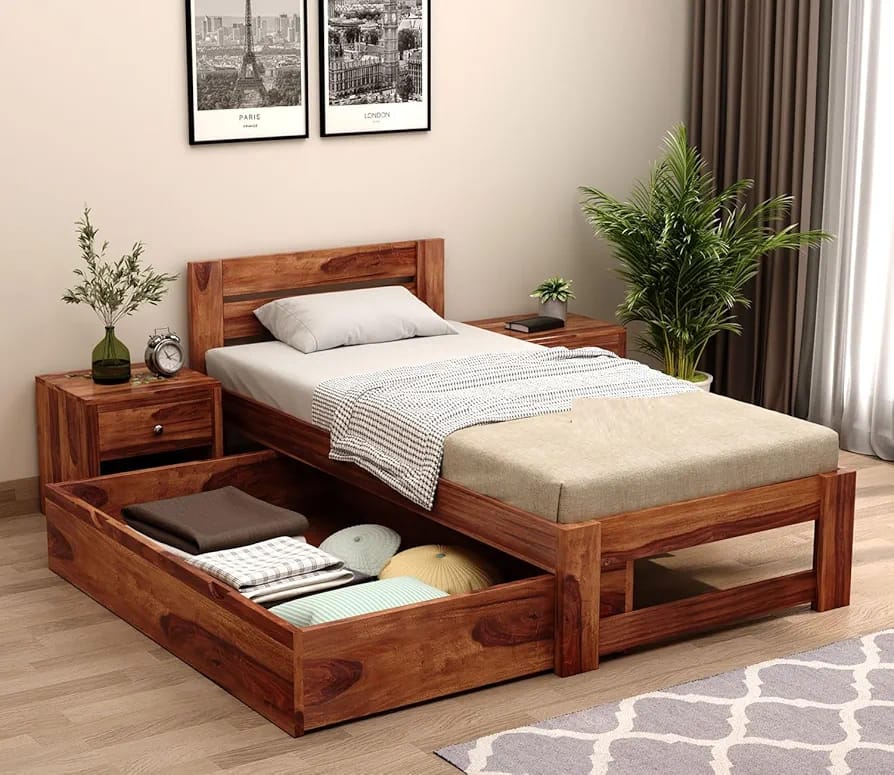 Bespoke custom wooden furniture installation by Enara Craft — residential interior, Delhi NCR